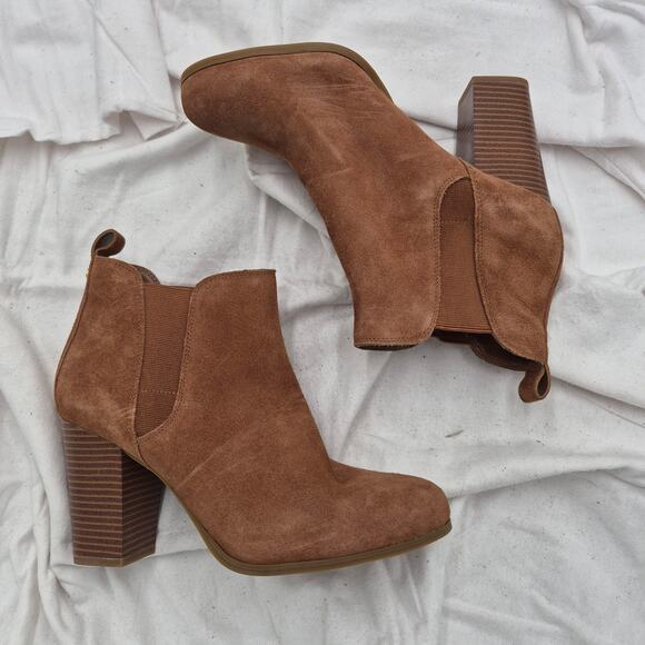 NEW MICHAEL Michael Kors Lottie Suede Ankle Boots brown size 9 - Picture 2 of 5